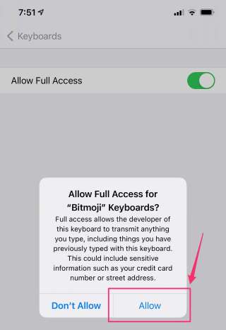add bitmoji iphone keyboard 