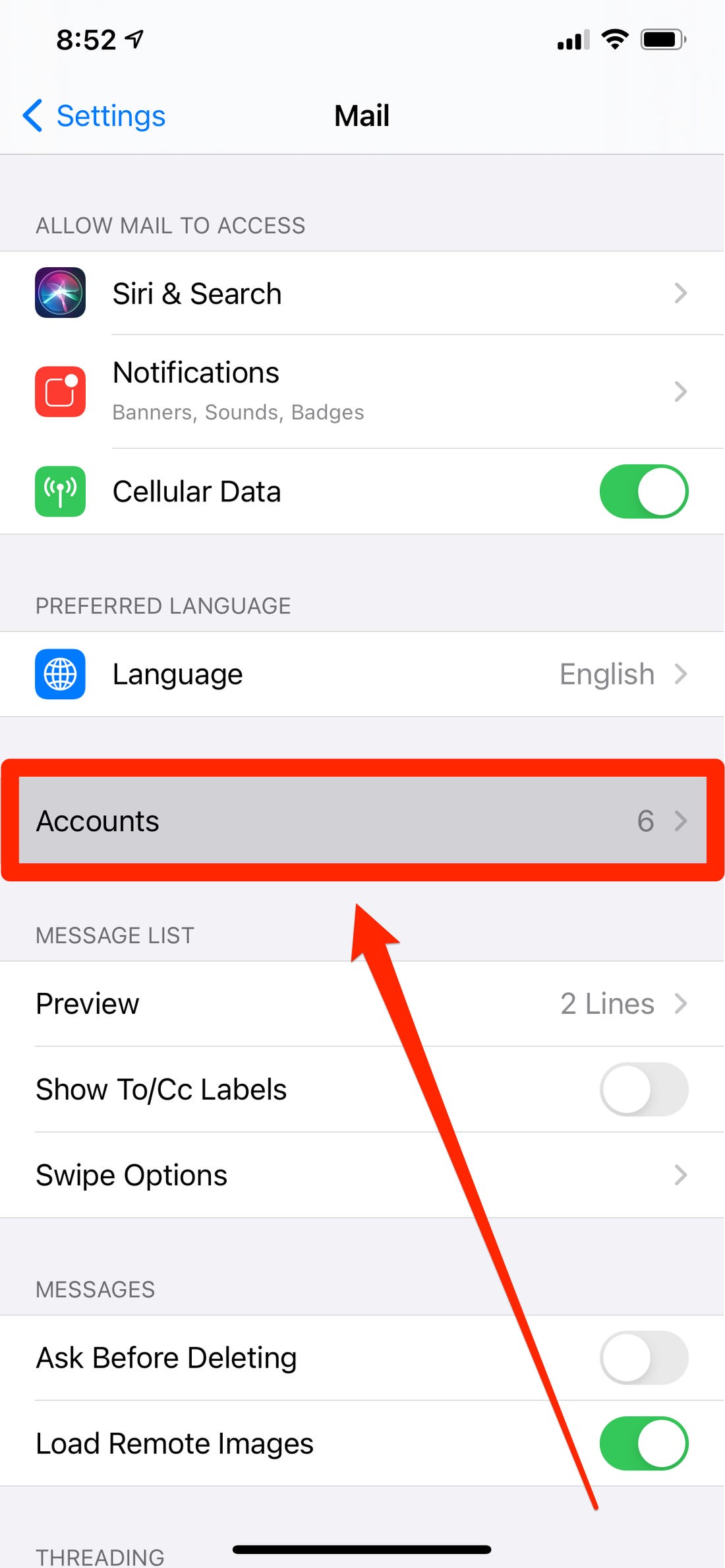 Swipe Delete Messages iPhone Mail App
