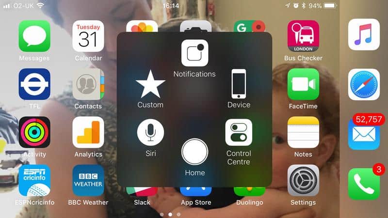 Add Home Button iPhone Screen