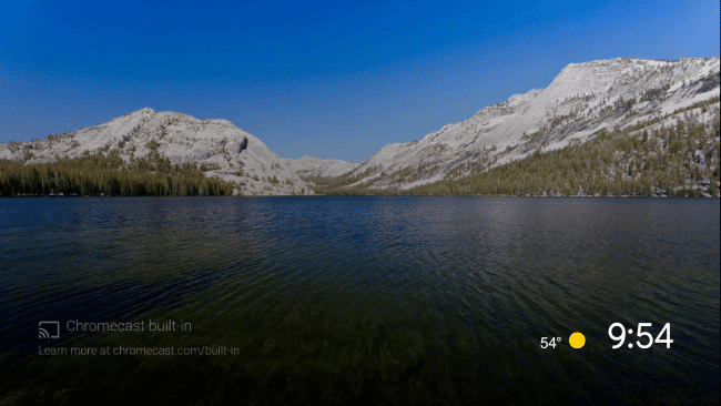 The default Android TV screen saver.