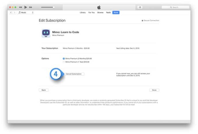 Cancel App Store Subscriptions