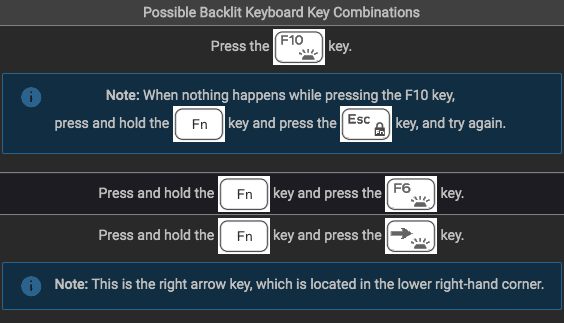 Activate Keyboard Backlight Windows 10