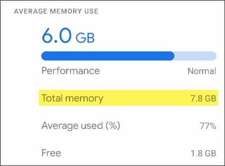See RAM Android Device