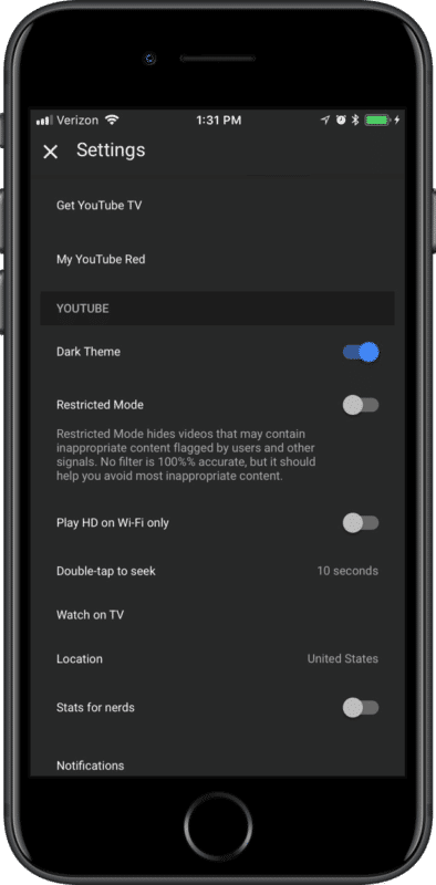Dark Mode Youtube For Ios
