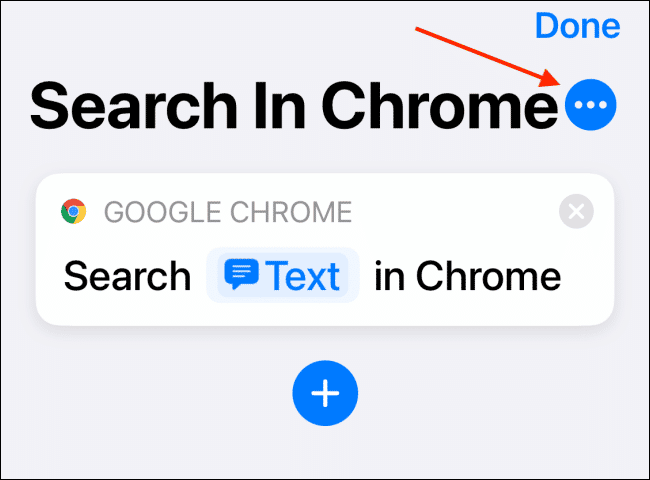 Tap Menu From Shortcut Editing