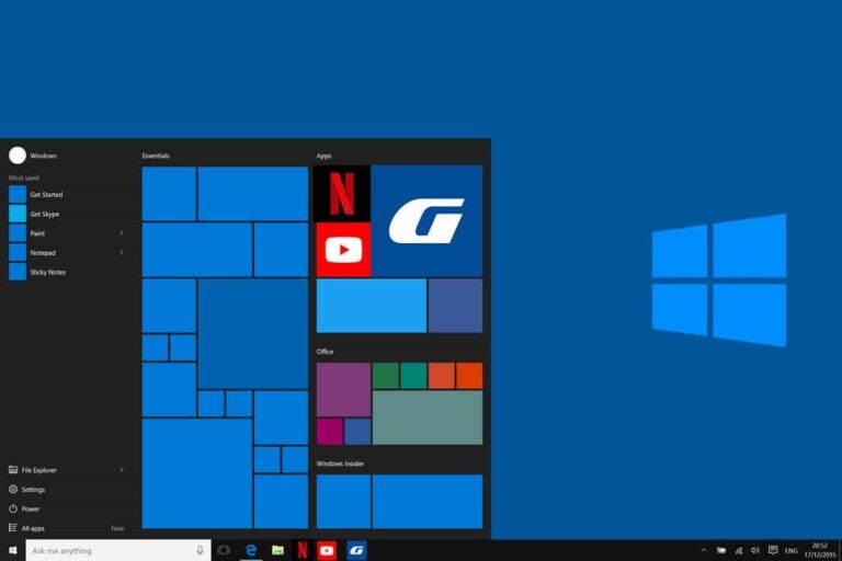 Windows 10 Start Menu