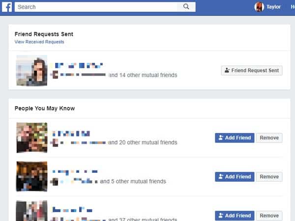 Cancel Friend Request On Facebook