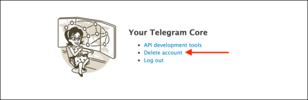 Click Delete Account From Telegram Website