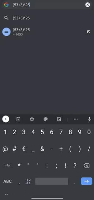 Google Chrome Calculator