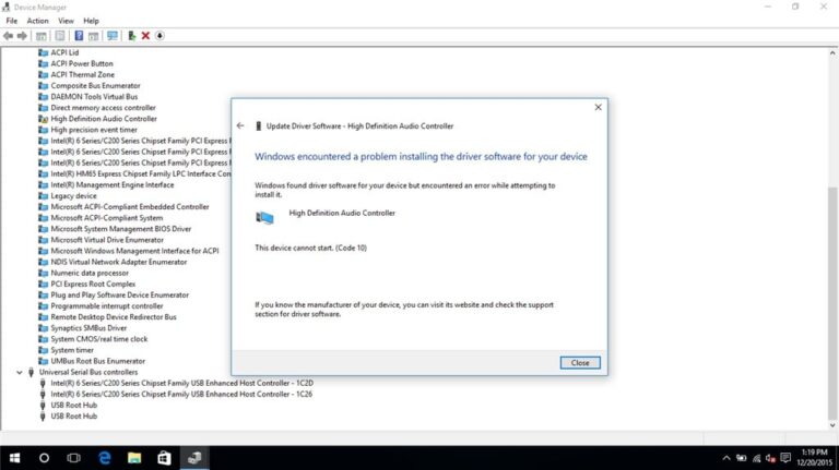Device Cannot Start Error