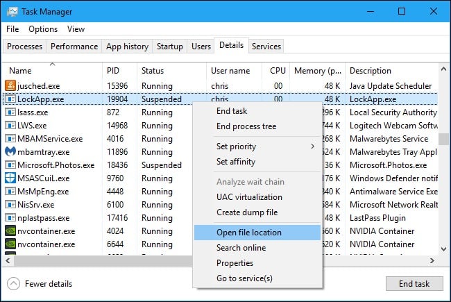 Lockapp.exe In Windows 10