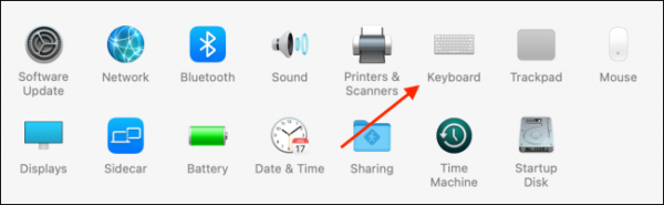 Select Keyboard Option From System Preferences On Mac