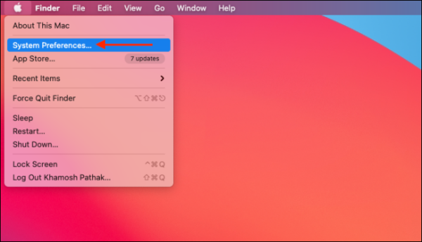 Select System Preferences From Apple Menu In Big Sur (1)