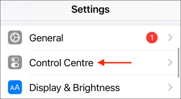 Tap Control Center For Settings