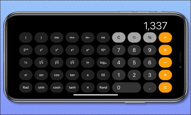Calculator Horizontal Example