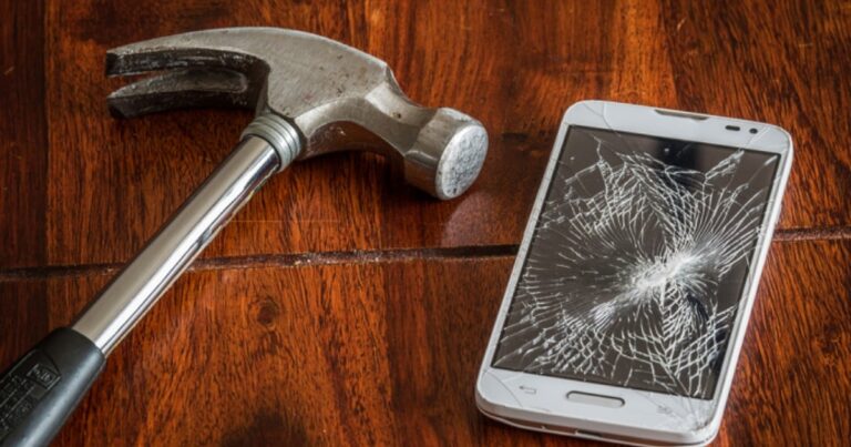 Hammered Phone Glass