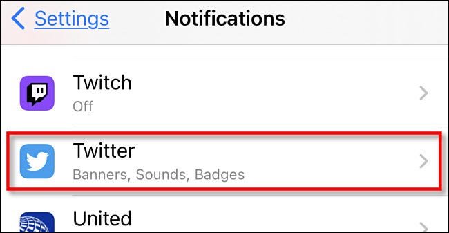 Notifications Tap Twitter