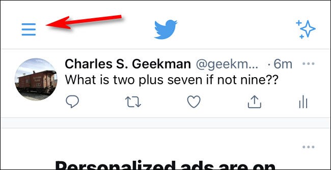 Twitter Tap Hamburger Icon