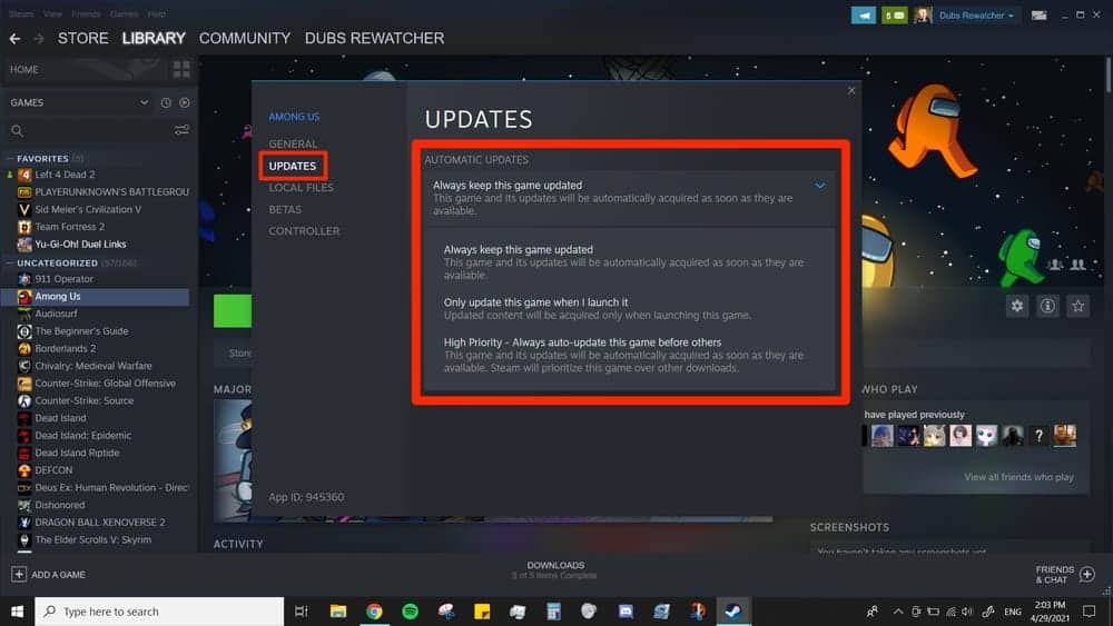 Update "Among Us" On PC