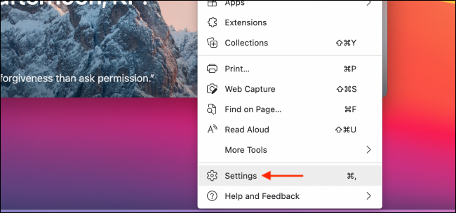 Click Settings From Menu In Microsoft Edge