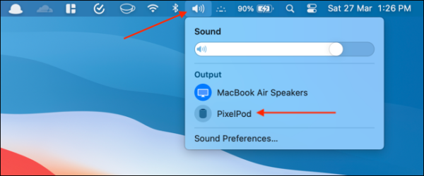 Select Homepod Mini From Sounds In Menu Bar
