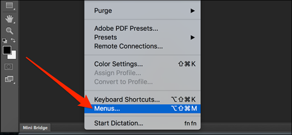 Edit Menus Photoshop