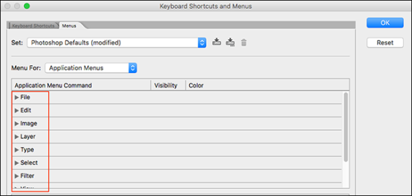 Select Menu Photoshop