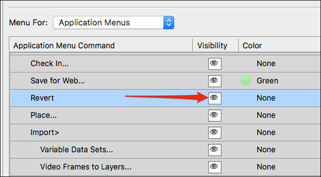 Unhide Item Photoshop Menu