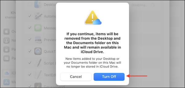 Disable Desktop And Documents Sync