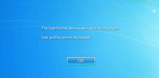 Failed To Load User Profile