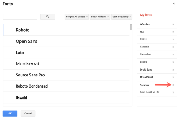Removefonts Googledocs