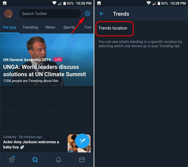 Change Twitter Trends Location