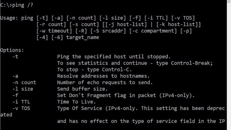Ping Command Prompt