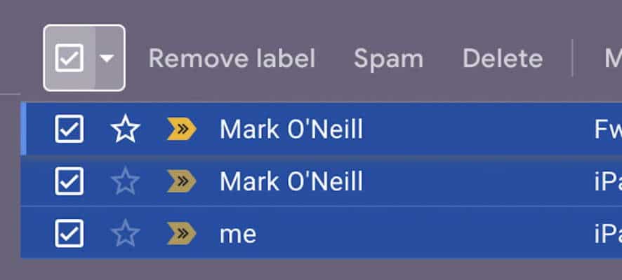 Gmail Select All