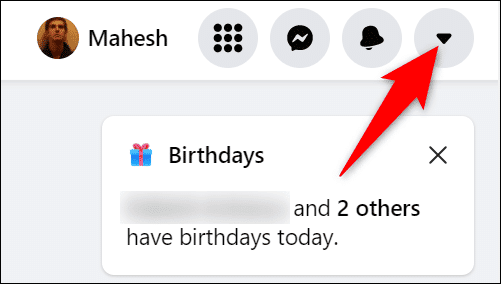 1 Facebook Desktop Menu