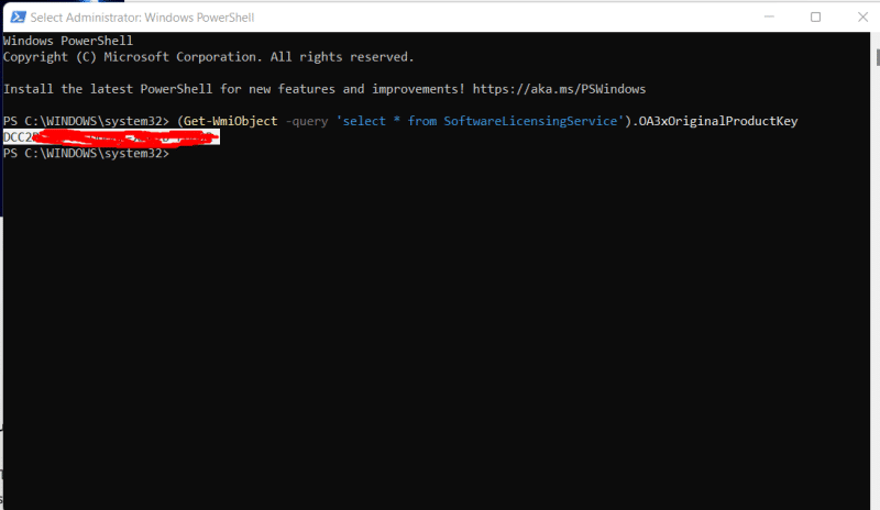 Powershell Windows Product Key