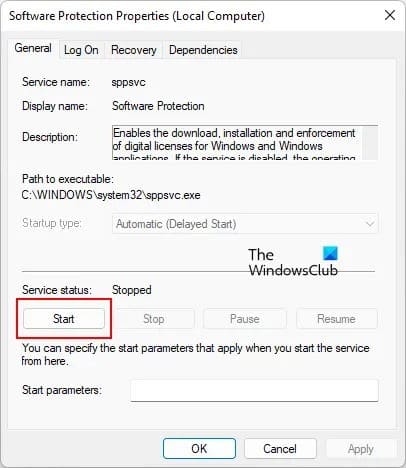 restart software protection service
