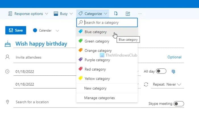 Outlook Calendar As To Do List Category