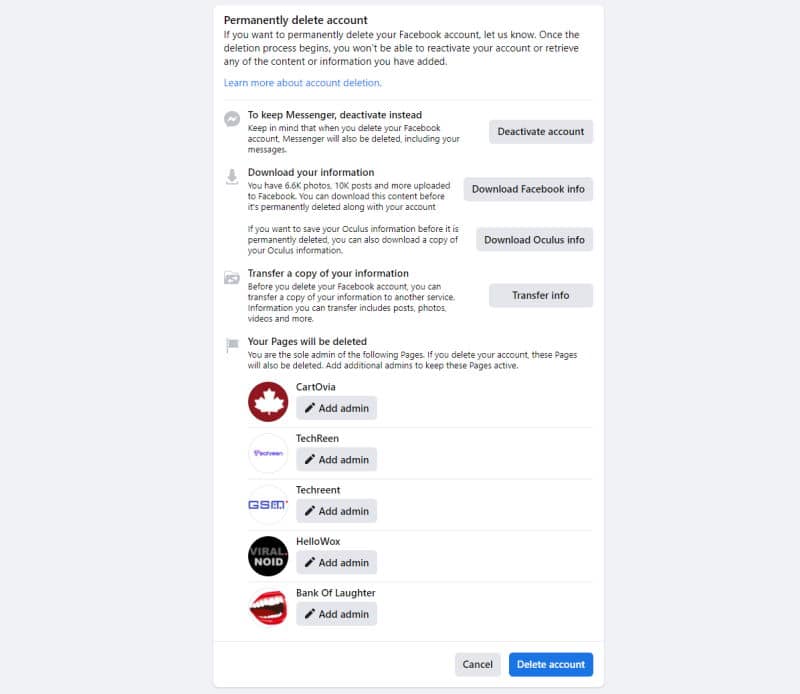 Permanently Delete Facebook Account