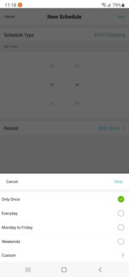 Yeedi Vac Max App Schedule Duration