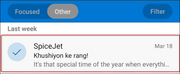 Highlight Emails In Outlook On Mobile.