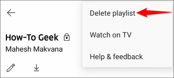 Tap Delete Playlist.
