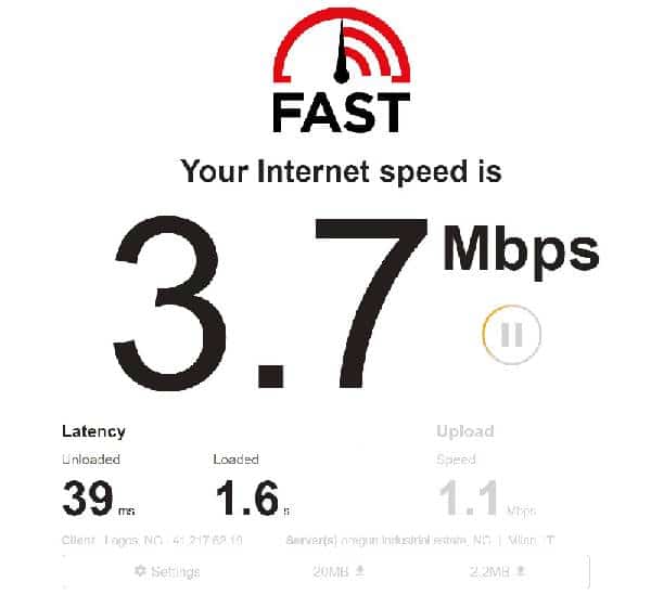 spectranet network speed test