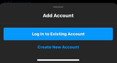 instagram add account options
