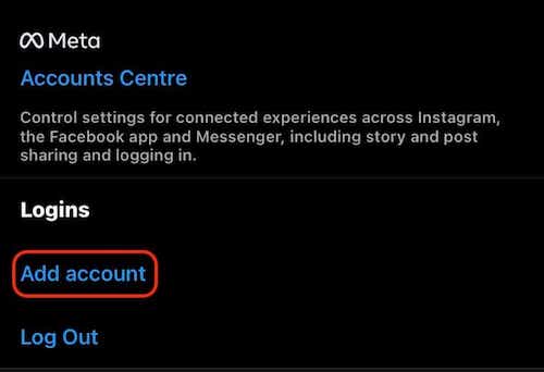 instagram add account
