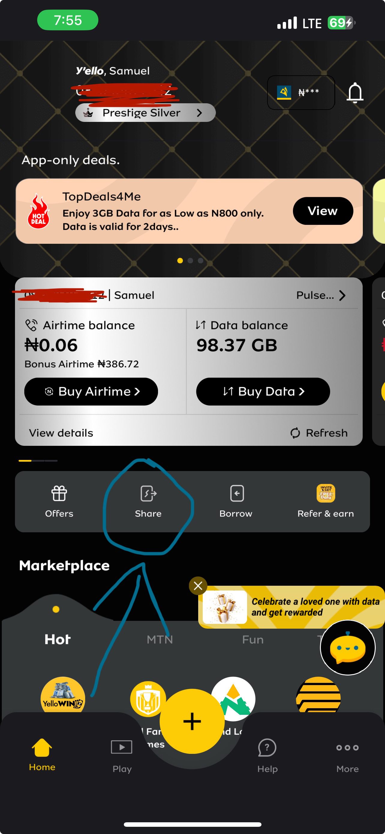 how to transfer mtn airtime using mymtn app